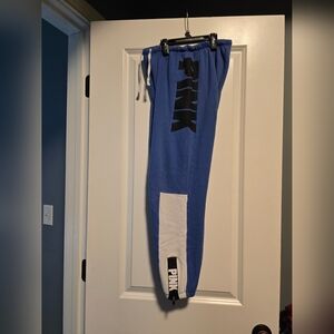 PINK Victoria's Secret Blue and White Joggers